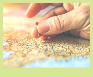 Symbolisches Bild einer Landkarte zum Finden des Lebensplans & Seelenplans. 