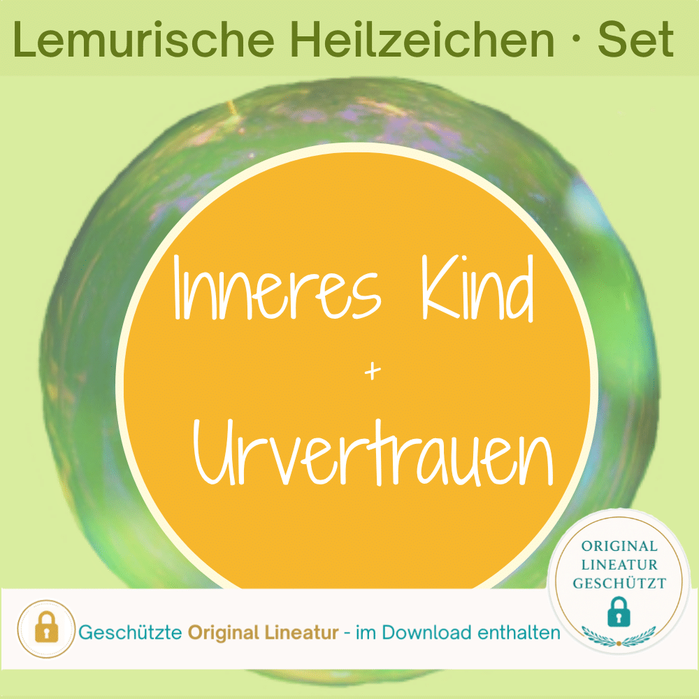 Lemurische Heilzeichen Set für innere Kind Heilung und Urvertrauen mit drei Heilzeichen
